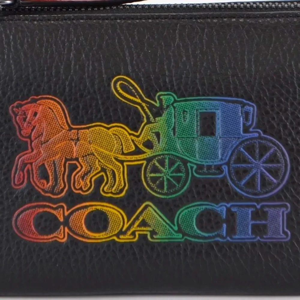 COACH Rainbow Signature Black Leather Nolita Handbag - Picture 3 of 9